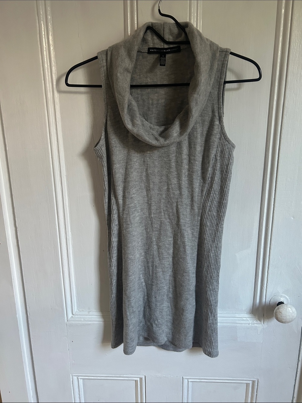 White House Black Market Sleeveless Cowl Neck Sweater - Gray